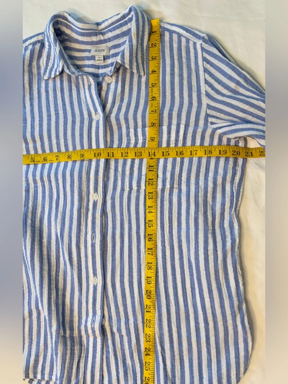 J.Crew Women’s NWT Blue White Striped Cotton Button Down Shirt Size M